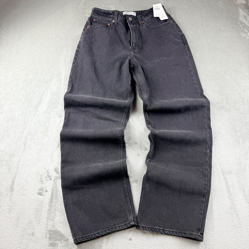 Abercrombie & Fitch Vintage Straight High Rise Curve Love Jeans Black 26/2R NWT